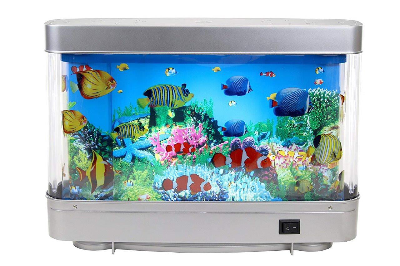 Virtual Fish Tank For Kids Room Artificial Aquarium Tropical Ocean Lamp Light 
