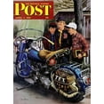 thumbnail image 2 of Art.com Tex's Motorcycle Saturday Evening Post Cover, April 7, 1951 Stretched Canvas Print Wall Art by Stevan Dohanos, 12" x 16", 2 of 4