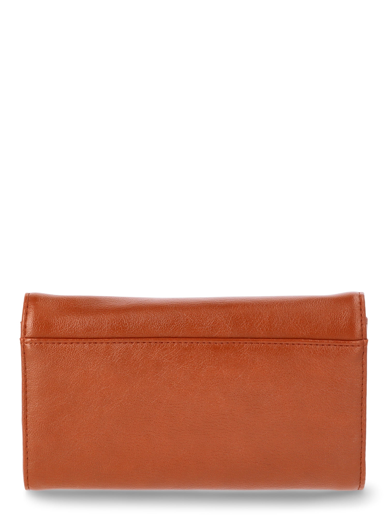 Time and Tru Women's Scarlet Envelope Wallet, Cognac Brown
