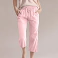 thumbnail image 2 of XASZHN Kids Comfortable High Waisted Wide Leg Pants Drawstring Elastic Trousers Comfy Straight Leg Long Pants with Pockets Pink_002 4-5 Years, 2 of 5