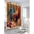 thumbnail image 3 of Shower Curtains Watercolor Rooster Egg Bath Curtain Onion Farmhouse Waterproof Bathroom Shower Curtain Set with Hooks Decoration 72 x 84 Inches, 3 of 7