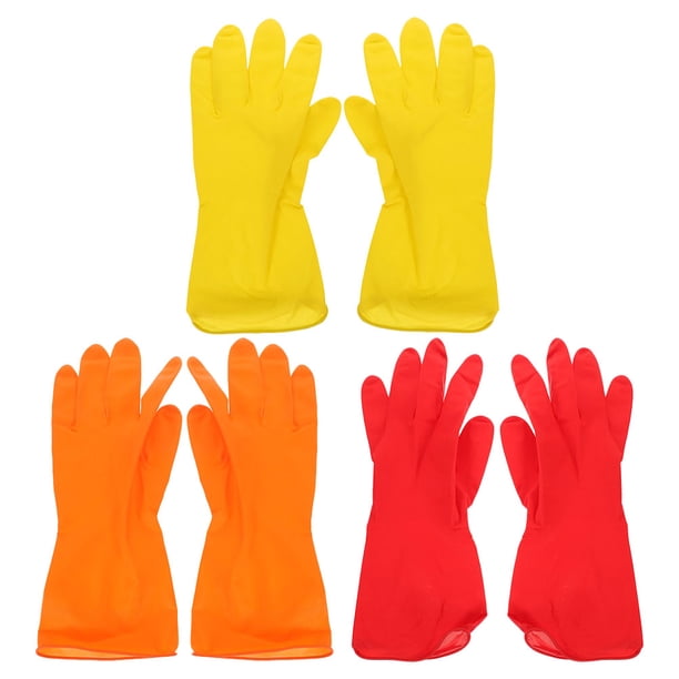 3 pares de guantes de látex para limpieza, guantes para lavar platos de cocina, guantes impermeables para lavar platos.