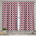 thumbnail image 2 of Ambesonne Geometric Valance & Curtain, Red Circles Rounds, 55"x30", Navy Blue Red and White, 2 of 6
