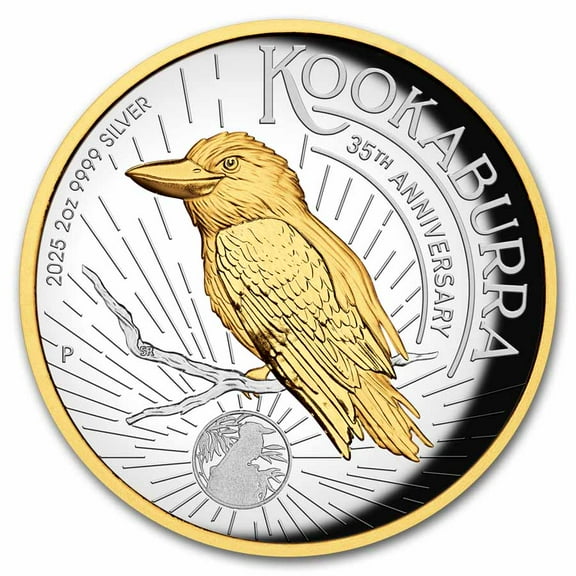 2025 AUS 2 oz Silver Gilded Australian Kookaburra Proof (HR)