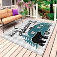 thumbnail image 4 of Outdoor Rug 3x5 ft Camper Van Bear Outdoor Large Area Rug Non Slip Rubber Let The Adventure Begin Moon Plaid Front Door Mat RV Rug Carpet Patio Outdoor Rugs for Backyard Balcony Deck Porch Indoor, 4 of 9
