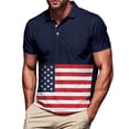 thumbnail image 1 of Blusa y camisa de manga corta con cuello vuelto para hombre, estilo informal, con bolsillos, botones, color block, cuello vuelto, versátil, de poliéster y manga corta., 1 of 6