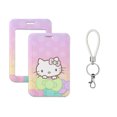 thumbnail image 3 of W Sanrio Cartoons Card Holder Hello Kitty Protective Case Student Hanging Neck Rope PVC Lanyard ID Card Cover Credential Holder FGS, 3 of 7