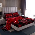 thumbnail image 1 of Erosebridal Red Gamepad Sheet Set King, Gradient Geometry Bedding Sets King Size, Leaf Plant Decor 4-Piece, 1 of 7