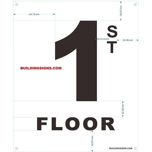 1ST Floor Sign (White, Rust Free Aluminium 10X12)-Grand Canyon Line(ref-2022-4)