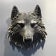 thumbnail image 3 of Escultura de cabeza de animal montada en la pared - estatua de busto de lobo/leopardo/oso, decoración de arte de resina para salón, dormitorio, oficina, bar, 3 of 6