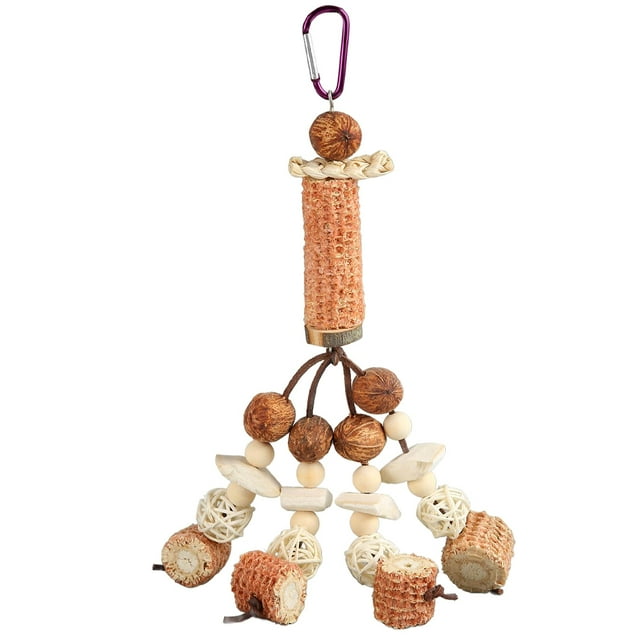Shisuyan Bird Accessory Multi 1Set 11.4x3.9x3.1in Corncob Cuttlebone Wood Beechwood Nuts