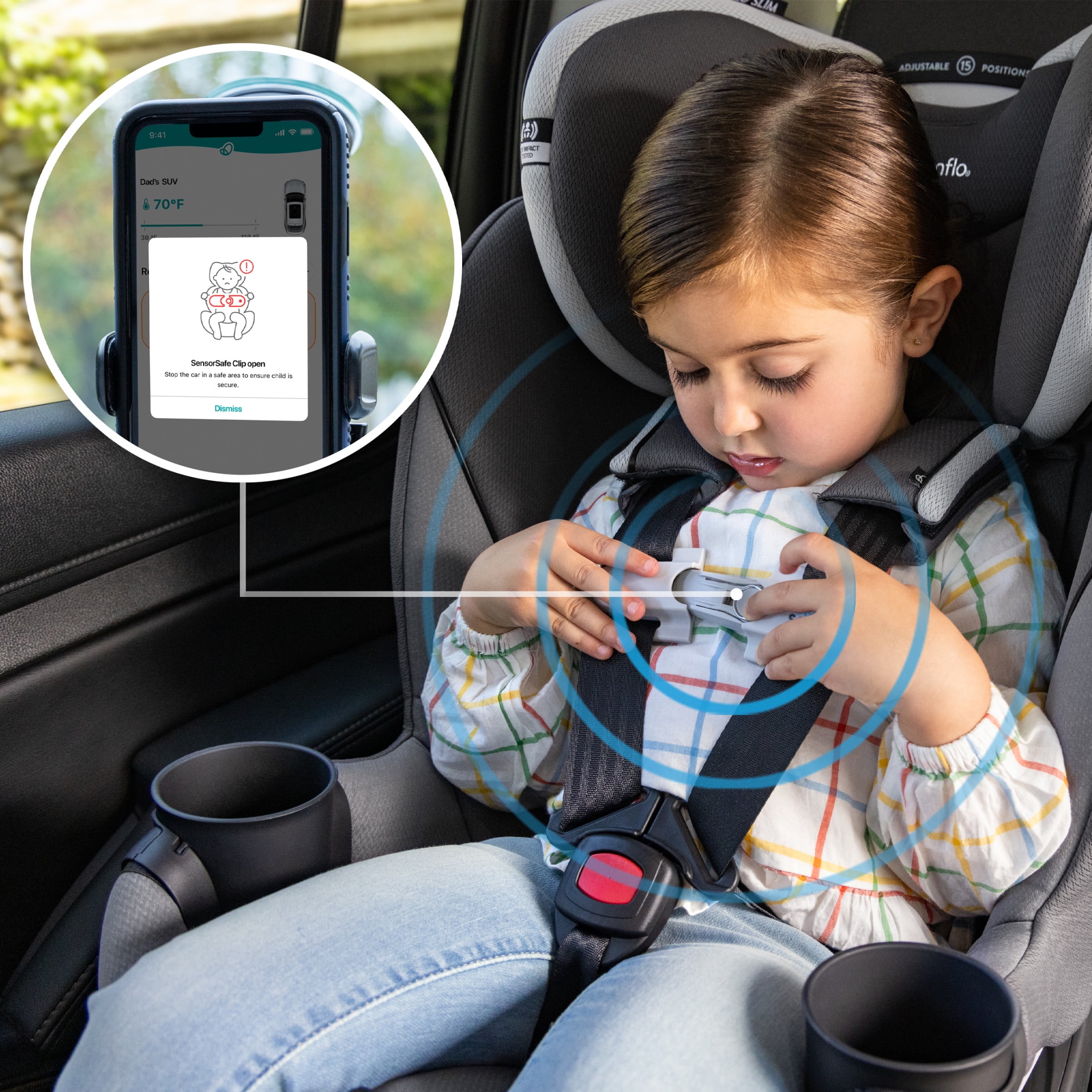 Evenflo Gold Revolve360 Slim 2-in-1 Rotating Car Seat with SensorSafe (Pearl)
