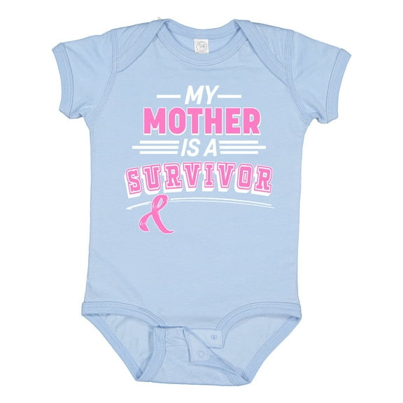 Inktastic My Mother is a Survivor Breast Cancer Awareness Boys or Girls Baby Bodysuit