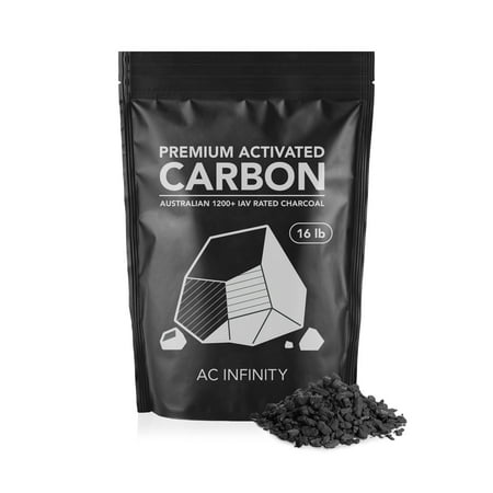 AC Infinity Premium Activated Carbon 16 lb. Australian Charcoal Supply Replacement for 4″ 6″ and 8″ Refillable Carbon Filters Air Filtration Odor Scrubbing for Use in Grow Tents Grow Rooms