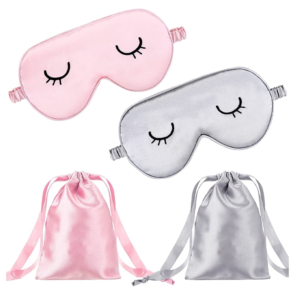 Dosaele 2 PCS Kids Silk Sleeping Eye Masks Cute Lightweight Adjustable