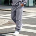 thumbnail image 5 of Athletic Trousers for Men Solid Sweatpants Jogger Elastic Waist Side Pockets Soft Breathable Material Fall Fahion Outfits, 5 of 5