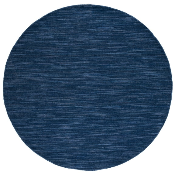 SAFAVIEH Kilim Roderick Solid Area Rug, Navy/Blue, 6' x 6' Round
