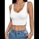 thumbnail image 2 of Tops Cortos Sin Mangas para Mujer con Cuello Cuadrado Acanalado L, 2 of 8