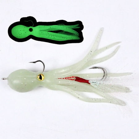 Fishing Lures Fishing Gear Fishing Tackle Fishing Accessories 21G/11Cm Squid Skirts Fishing Soft Bait Artificial Saltwater Sea Lure Tackle Luminous