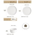 thumbnail image 2 of Juego de vajilla MALACASA LEAH de 24 piezas, porcelana blanca, 2 of 8