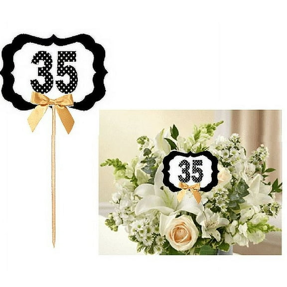 35th Birthday / Anniversary Table Decoration Party Centerpiece Pick - Set of 6