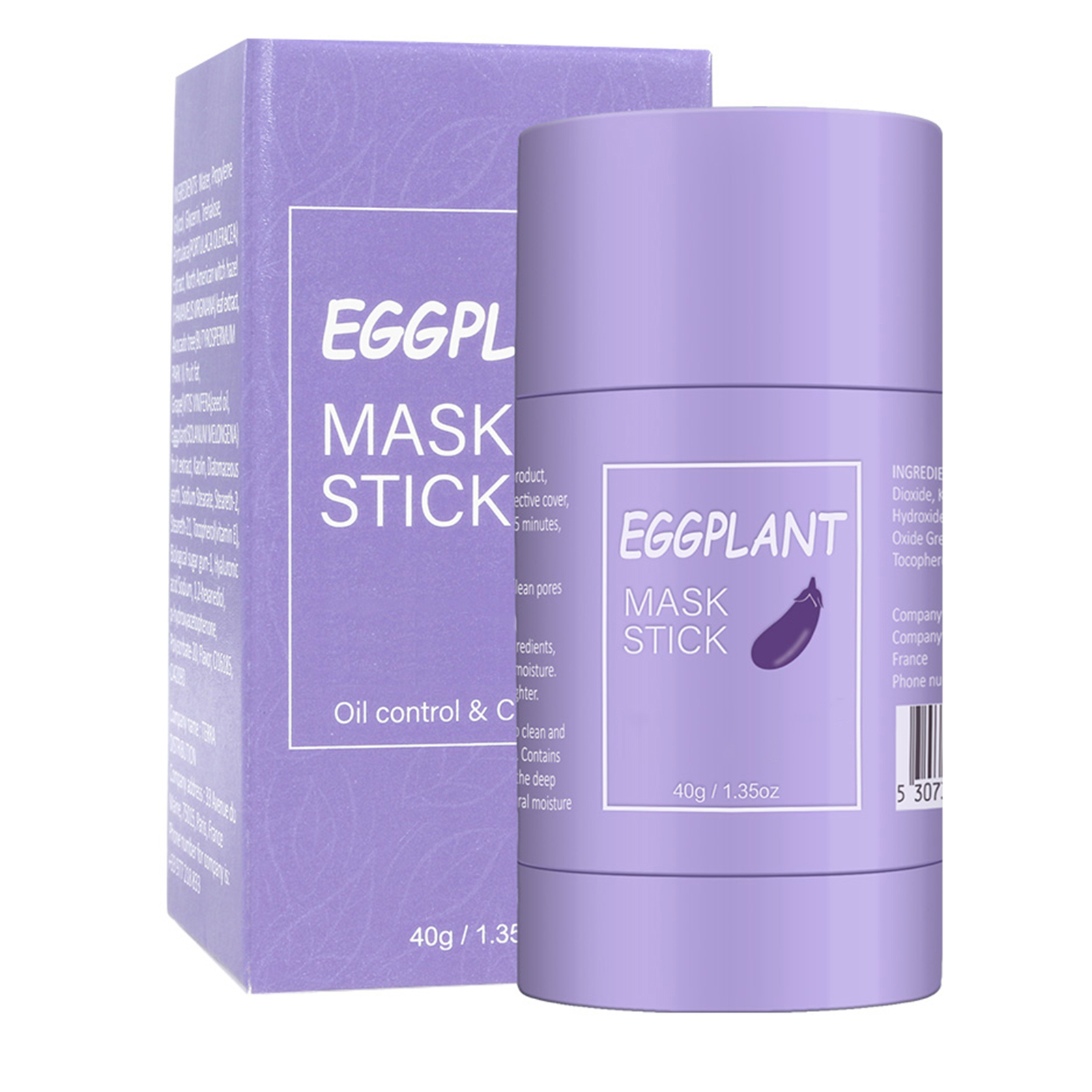 Eggplant Purifying Clay Stick Mask, Deep Clean Pore, Face Moisturizes