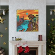 Frontier Town Scene - Canvas