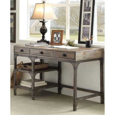 Functional Industrial Desk / Three - Drawer Rectangular Desk for Organized Office Work