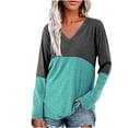 thumbnail image 1 of Camisas Para Mujer Casual Manga Larga Cuello en V Tops Patchwork Blusa Suelta Camisas Odeerbi  ODB129510, 1 of 9