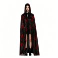 thumbnail image 2 of Jiibva Halloween Bloody Cape Horror Blood Stain Costume Cloak Vampire Zombie Black 130x110cm, 2 of 7