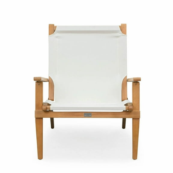 Vulcan Folding Lounge Chair – Portable Solid Acacia Wood Seating for Fishing & Sporting, Ivory