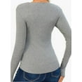 thumbnail image 3 of Long Sleeve T Shirts for Women Ribbed Knit Basic Tops Casual Slim Fitted Tee Tshirts, 3 of 4