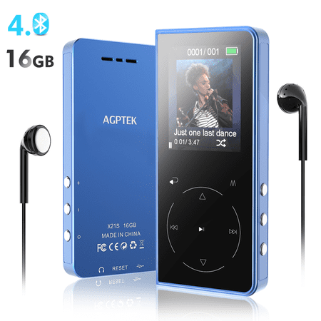 16GB MP3 Player with Bluetooth Speaker, AGPTEK Touch Button Lossless Music Player with FM Radio, Voice