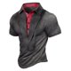 thumbnail image 1 of Blusa y camisa de manga corta con cuello vuelto para hombre, camiseta informal de moda de color liso con solapa, camiseta de manga corta con cuello redondo, blusa para hombre, 1 of 5