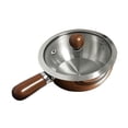 thumbnail image 3 of Olla para calentar leche, olla para sopa, utensilios de cocina para hervir con mango de madera, acero inoxidable, calentador de , cacerola Plata con tapa, 3 of 8