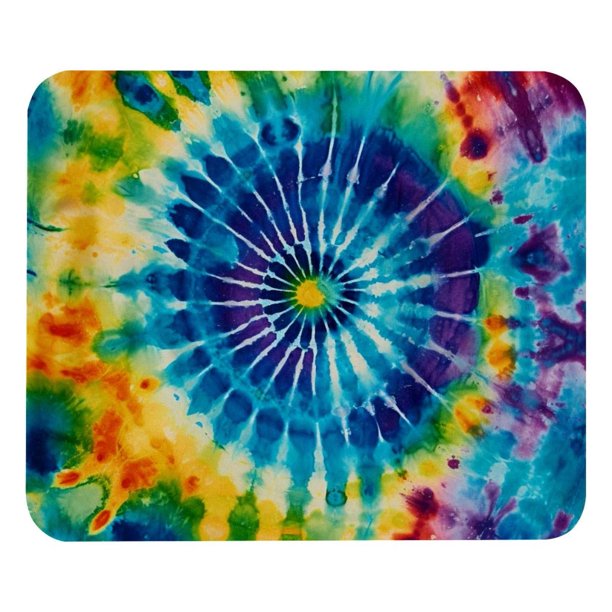 Alfombrilla de ratón con diseño de círculos coloridos y teñido anudado, base de goma antideslizante, cuadrada, protector para portátil, almohadillas de escritura, alfombrilla de ratón para
