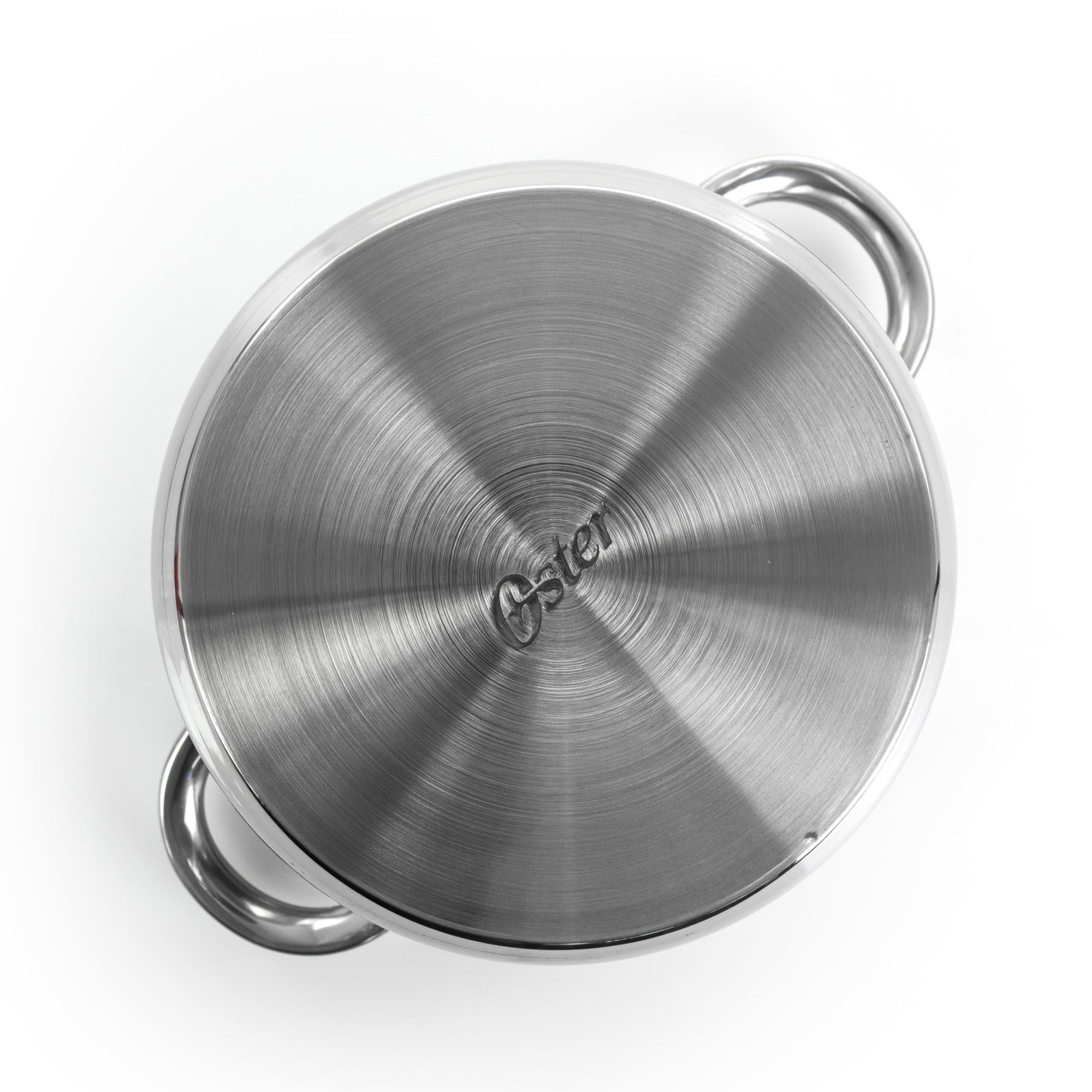 Oster Sangerfield 5 Piece 4 Quart Stainless Steel Dutch Oven with Lid and 3-Section Dividers