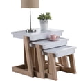 thumbnail image 2 of 3 Piece Nesting End Table, Side Table, White & Weathered White, 2 of 2