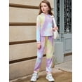 thumbnail image 2 of Oudiya Girls 2 Piece Tie Dye Sweatsuit Set Tracksuits Pullover Sweatshirts and Sweatpants with Pockets, 4-12Y, 2 of 5