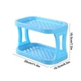 thumbnail image 3 of Telescopic Shelf Organizer, Desktop Storage Rack, Plastic Material, Adjustable Width, Expandable Design, for Bedroom Cosmetics, Bathroom Shampoo, Kitchen Pantry, Blue, by FAJHHA, 3 of 7
