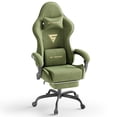 thumbnail image 5 of SOONTRANS Gaming Chair with Footrest, High Back Gamer Game Chair for Adult, Velvet Fabric Ergonomic Office Chair with Massage Lumbar Cushion, Reclining Computer Desk Chair ,Green, 5 of 8