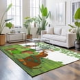 thumbnail image 3 of Large Area Rugs 5'x8', St. Patrick's Day Carpet Runner Indoor Outdoor Rugs Home Decor Aesthetic, Green Lucky Clovers Dog Non Slip Mats Washable Accent Rug for Living Room Bedroom, 3 of 8