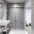thumbnail image 3 of Vigo VG6023STCL6076 Houston 76" High X 60" Wide Sliding Frameless Shower Door - Stainless, 3 of 7
