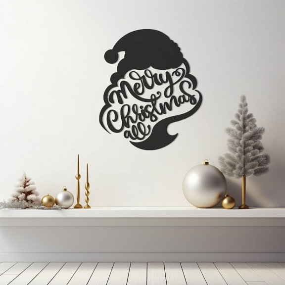 LaModaHome Merry Christmas Metal Wall Art for Holiday Decor, Seasonal Wall Accent, Outdoor Festive Decoration, Minimalist Home Decor, Elegant DesignHome Decoration Gift -7.9"x9.4"/20x24cm