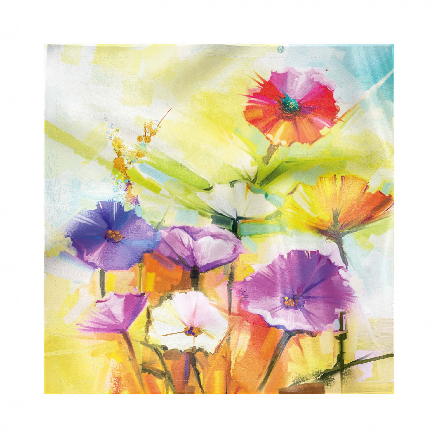 Fine Art Napkins Set Of 4 Vivid Wild Flowers Creative Spring Aura Painting Print Gerbera Bloom Silky Satin Fabric For Brunch Dinner Buffet Party By Ambesonne Walmart Com Walmart Com