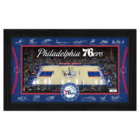 Highland Mint  Philadelphia 76ers 2025 Signature Court Framed Picture