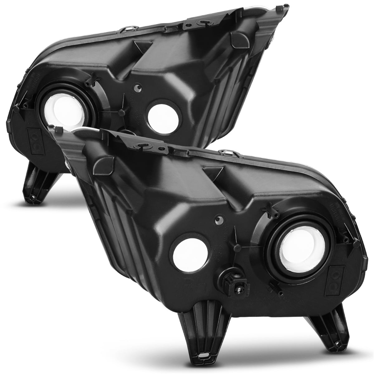 RVNI Headlight Assembly Compatible with Ford Mustang 2010 2011 2012 2013 2014 Black Housing with Clear Lens