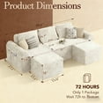 thumbnail image 3 of Easoger 86.6" Compressed Sectional Sofa, Modular Sofa Three-Seater, Velvet Covered, Fully Foam-Filled, Comfortable and Soft, Freely Combine and Match, Suitable for Living Room - (Beige), 3 of 9