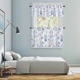 thumbnail image 5 of Blue White Spring Floral Kitchen Curtains Sets for Windows 36 Inch Length, Summer Botanical Birds Rod Pocket Window Treatments Tier Curtains and Valances Set for Bedroom/Bathroom, 5 of 8