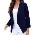 thumbnail image 6 of DondPO Blazers for Women Women's Three Quarter Sleeve Suit Jacket Lapel Keep Warm and Slim Fashion Cardigan Coat Blazers for Women Business Casual Work Office Suit Jackets Blue XL, 6 of 9